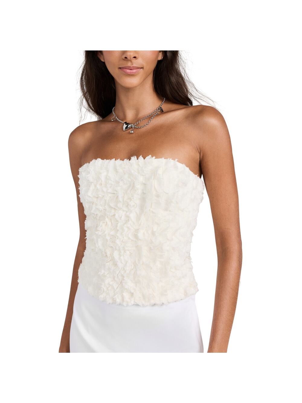 Interior Textured Ecru Sonja Tube Top Size S NWT